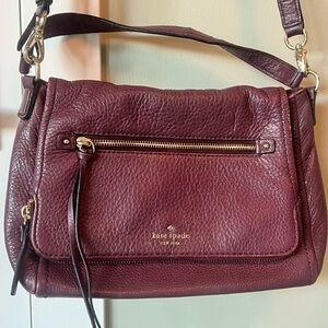Kate Spade Purple Leather Shoulder Bag with Gold Hardware